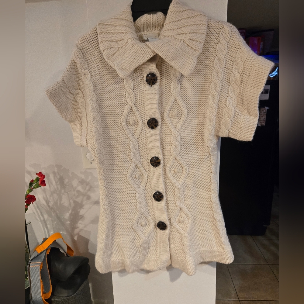 Design History Cream Cable Knit Cardigan